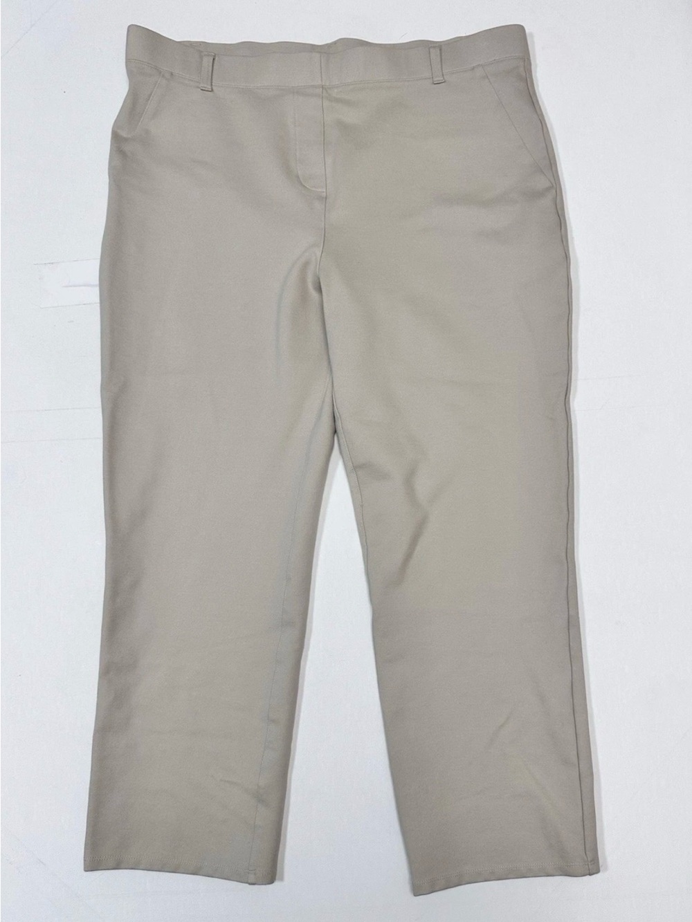 Quince Ecru Ponte Pants - Straight Leg - Faux Pockets XL 34 x 24